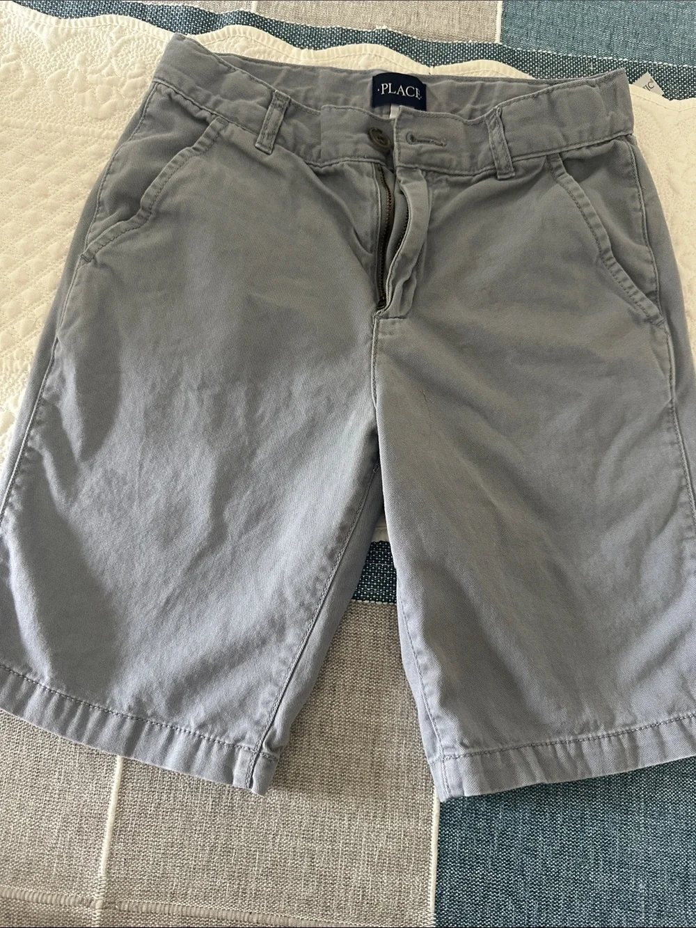 The Children's Place Light Gray Flat Front Chino Shorts